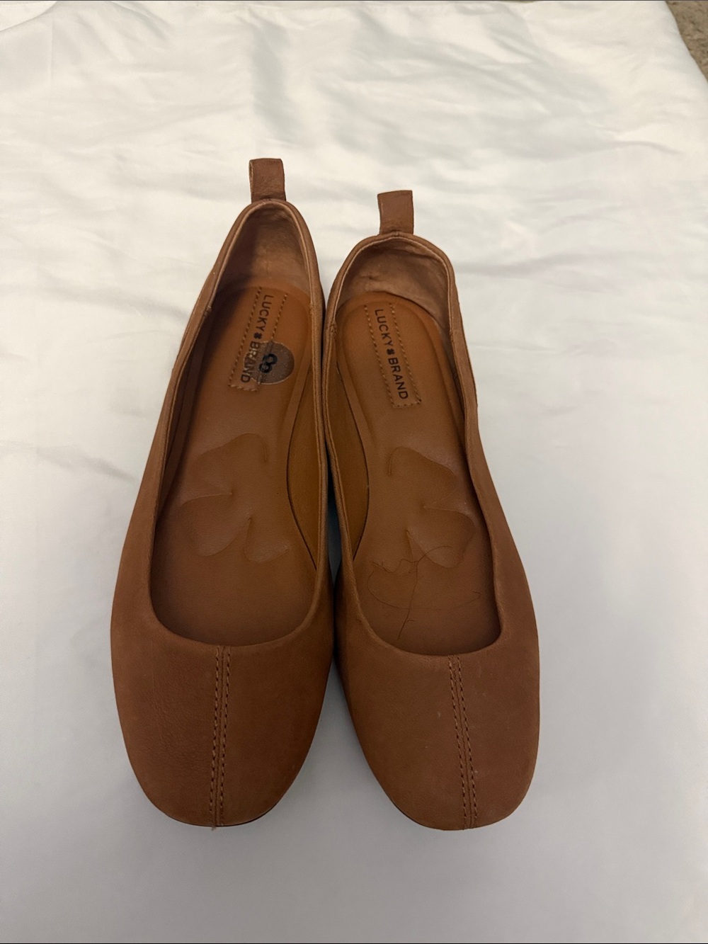 Lucky Brand Tan Women's Brown Slip-On Ballet Flats